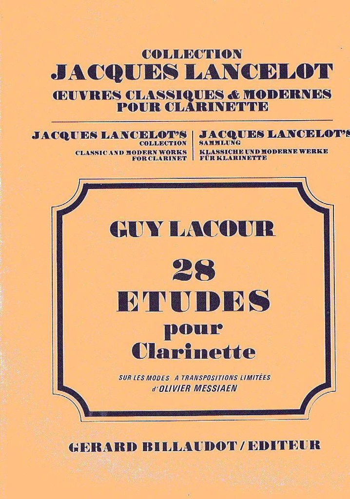 28 Estudios Clarinete - Lacour - Ed. Billaudot
