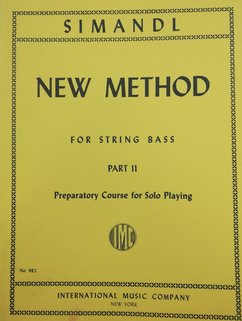 Nuevo Metodo Contrabajo Vol.2 - Simandl - Ed. International Music Company