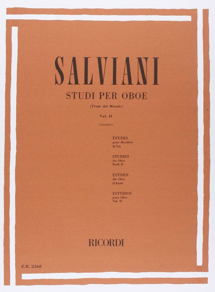 Estudios Para Oboe Vol.2 - Salviani - Ed. Ricordi