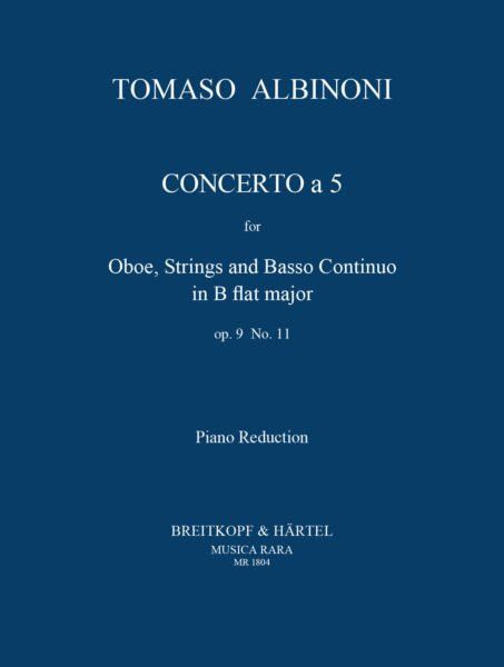 Concierto Sib Mayor Op.9 Nº 11 Oboe Y Piano - Albinoni - Ed. Musica Rara