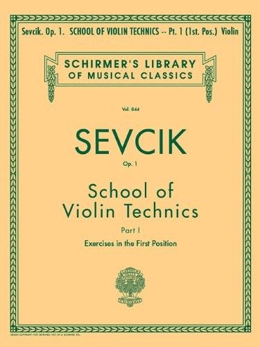 Escuela Tecnica Op.1 Parte 1 Violin - Sevcik - Ed. Schirmer
