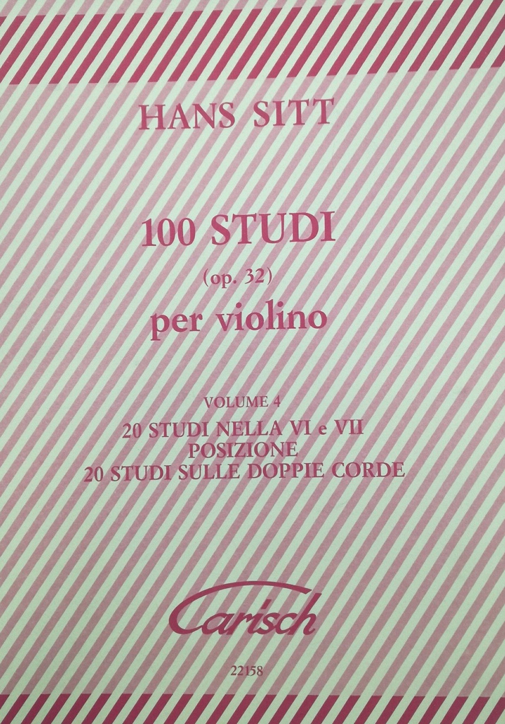 100 Estudios Op.32 Vol.4 Violin - Sitt - Ed. Carisch