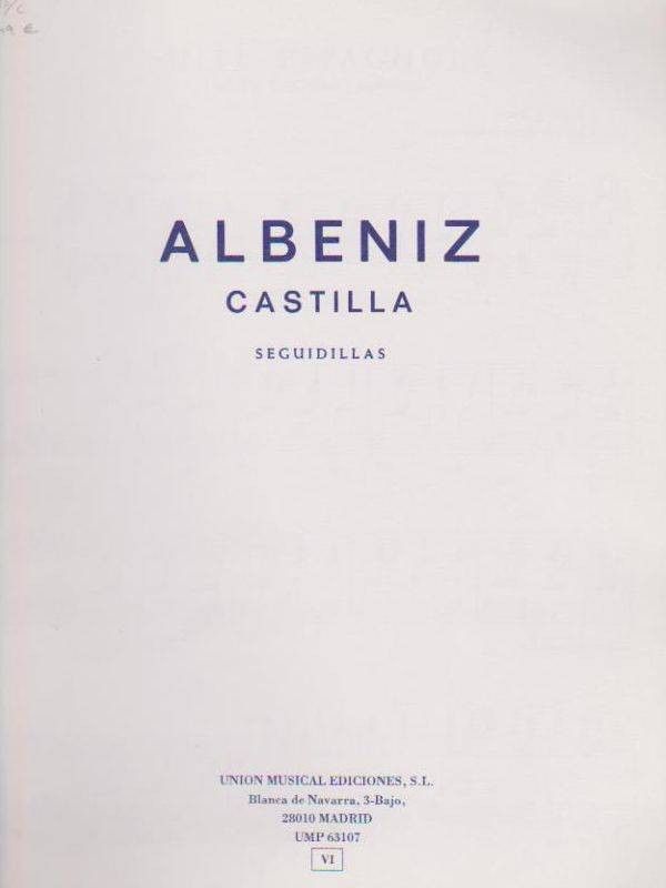 Castilla (Seguidillas) Piano - Albeniz - Ed. Union Musical Ediciones