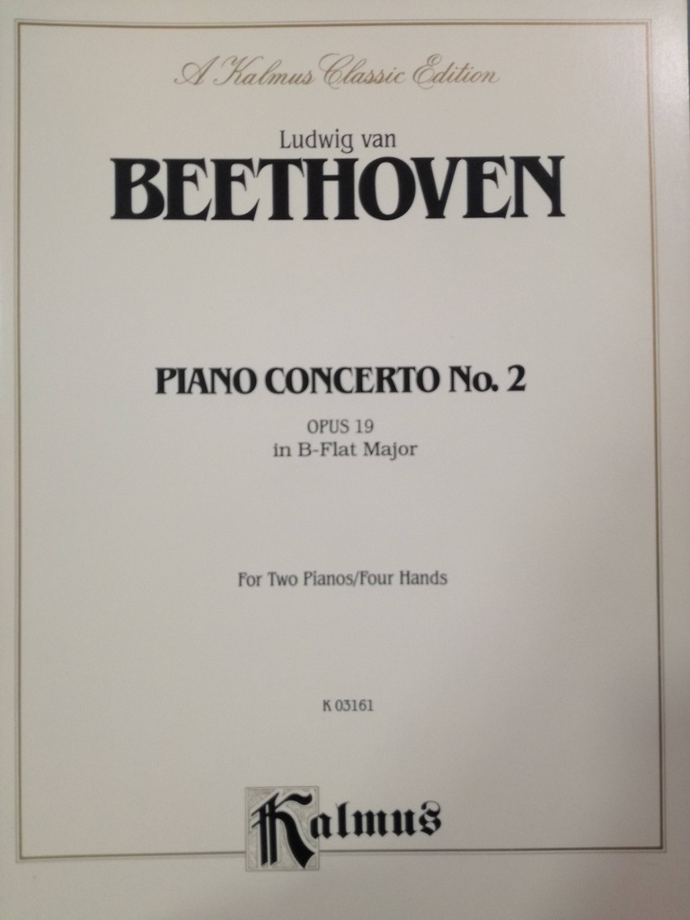 Concierto Nº2 Sib Mayor Op.19 Para Dos Pianos - Beethoven - Ed. Kalmus
