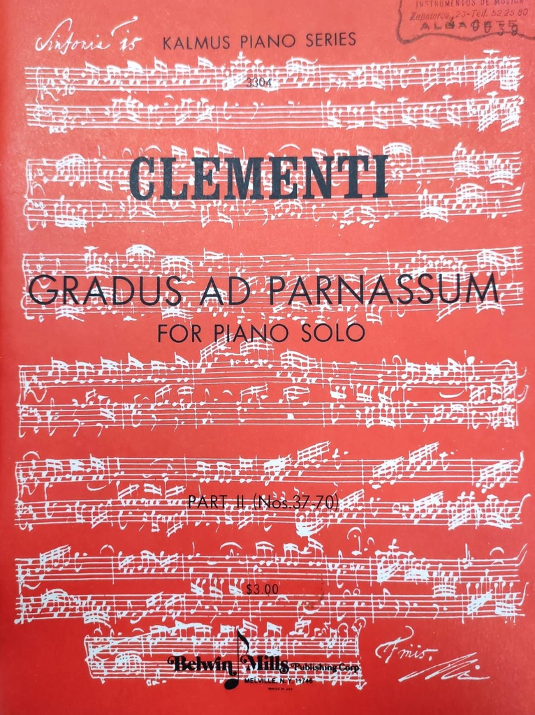 Gradus And Parnassum Vol.2 Nº 37-70 Piano - Clementi - Ed. Belwin Mills