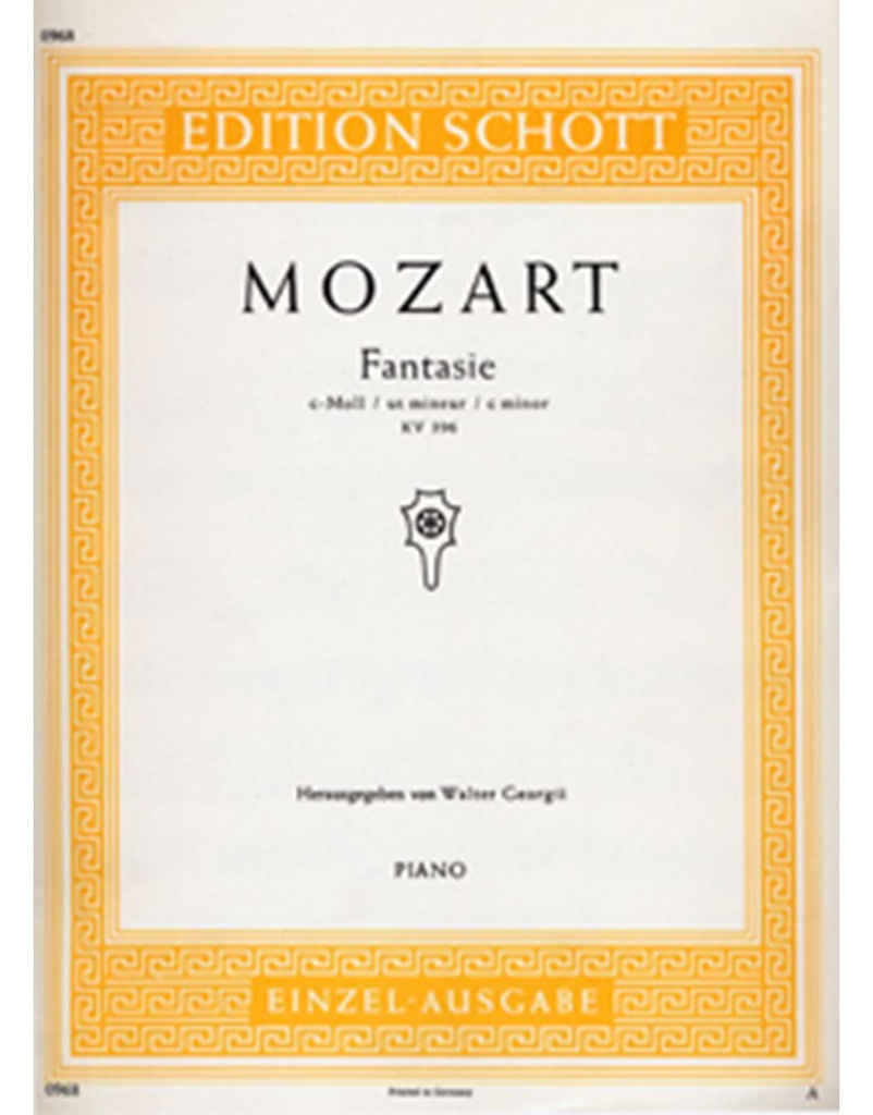 Fantasia Do Menor Kv 396 Piano - Mozart - Ed. Schott