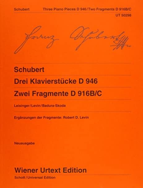 2 Fragmentos D 946 Piano (Rev. Leisinger, Levin, Badura Skoda) - Schubert - Ed. Wiener Urtext