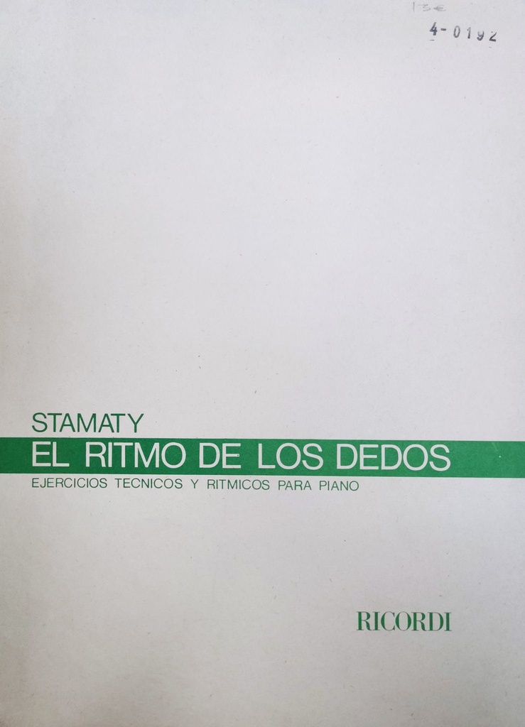 El Ritmo De Los Dedos Op.36 Piano - Stamaty - Ed. Ricordi