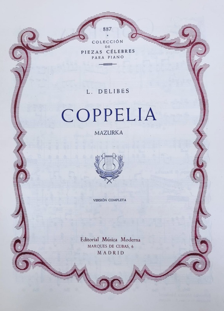 Coppelia Mazurka Piano - Delibes - Ed. Musica Moderna