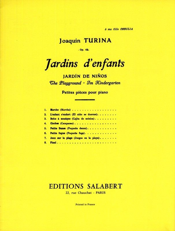 Jardin De Niños Op.63 Piano - Turina - Ed. Salabert