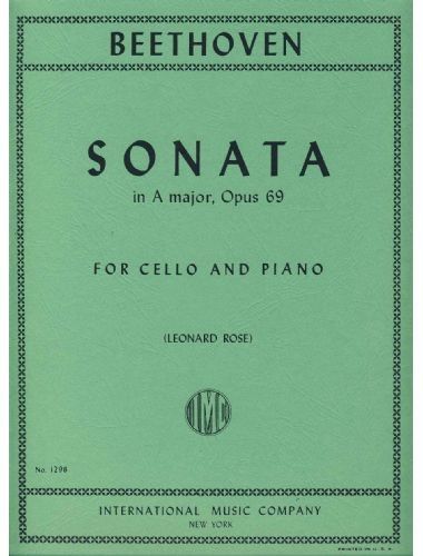 Sonata La Mayor Op.69 Cello Y Piano (Rev. Rose) - Beethoven - Ed. International Music Company