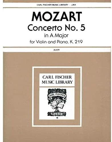 Concierto Nº5 La Mayor K 219 Violin Y Piano - Mozart - Ed. Carl Fischer