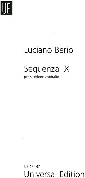 Sequenza Ixb Saxofon Solo - Berio - Ed. Universal Edition