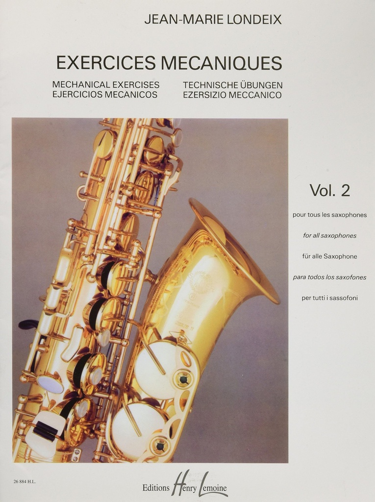 Ejercicios Mecanicos Vol.2 Saxofon - Londeix - Ed. Henry Lemoine