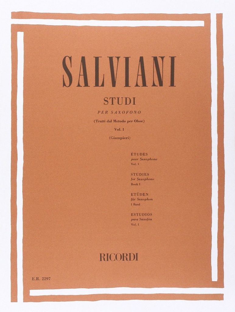 Estudios Vol.1 Saxofon (Rev. Giampieri) - Salviani - Ed. Ricordi