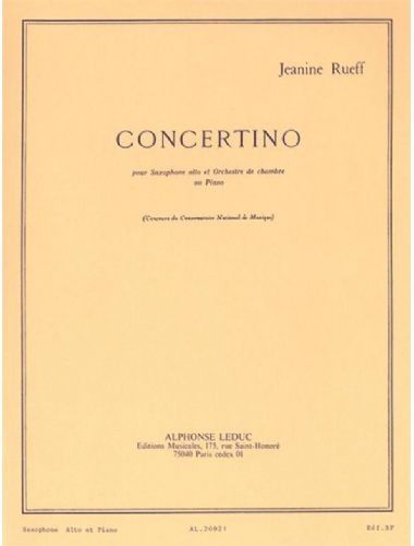 Concertino Saxofon Alto Y Piano - Rueff - Ed. Alphonse Leduc
