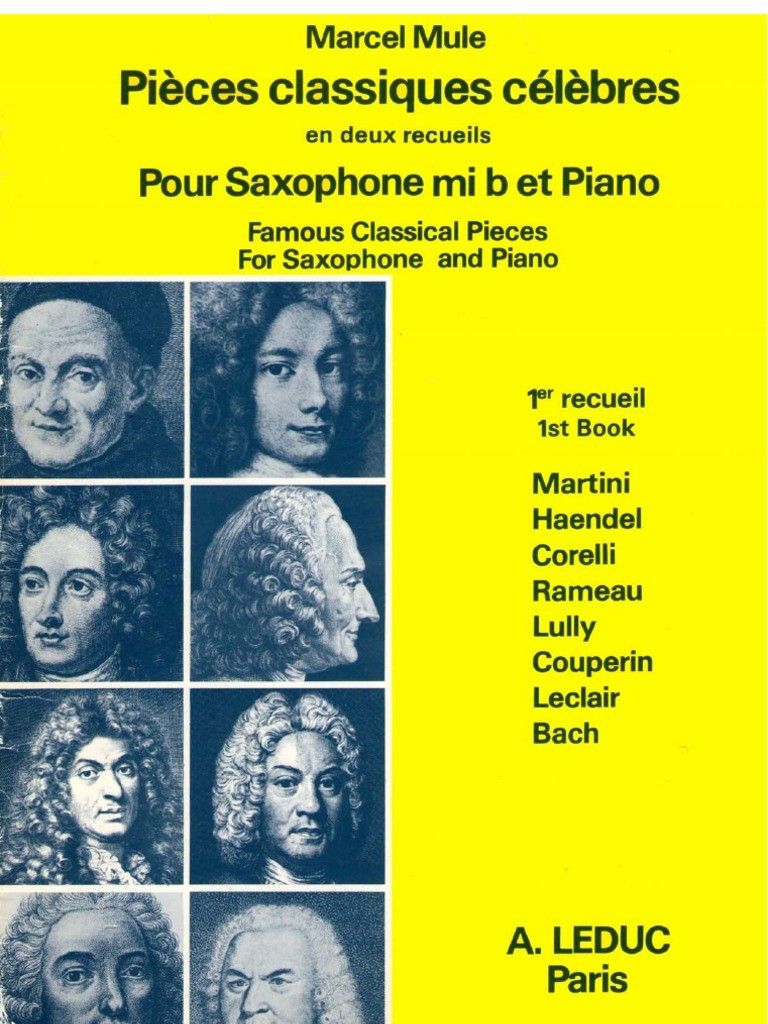 Piezas Clasicas Celebres Vol.1 Saxofon Alto Y Piano - Mule - Ed. Alphonse Leduc