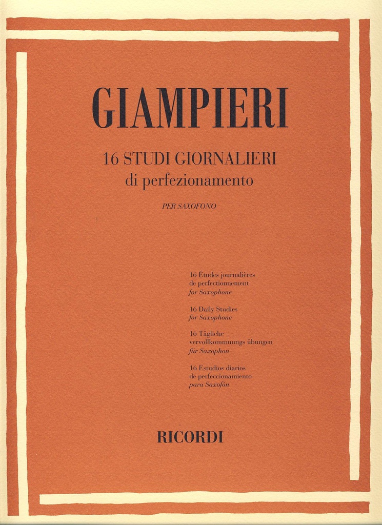 16 Estudios De Perfeccionamiento Para Saxofon - Giampieri - Ricordi