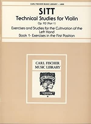 Estudios Tecnicos Op.92 Vol.1 Violin - Sitt - Ed. Carl Fischer