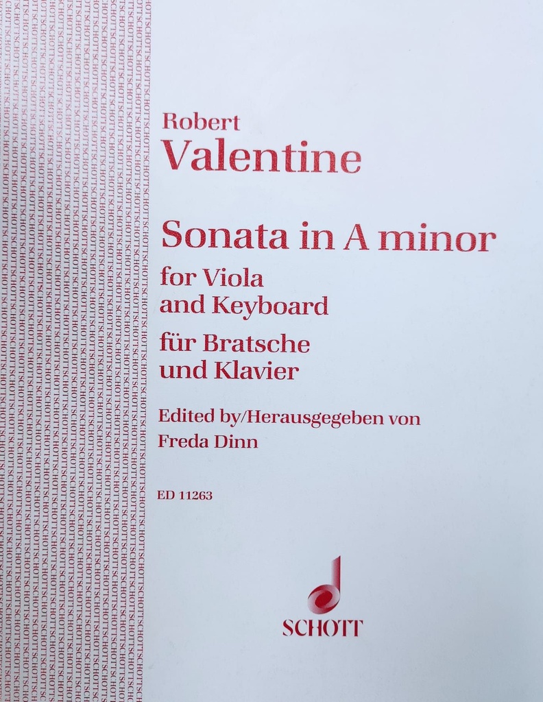 Sonata La Menor Viola Y Piano (Rev. Freda Dinn) - Valentine - Ed. Schott