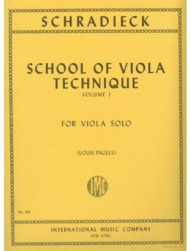 Escuela Tecnica De Viola Vol.1 (Rev. Pagels) - Schradieck - Ed. International Music Company