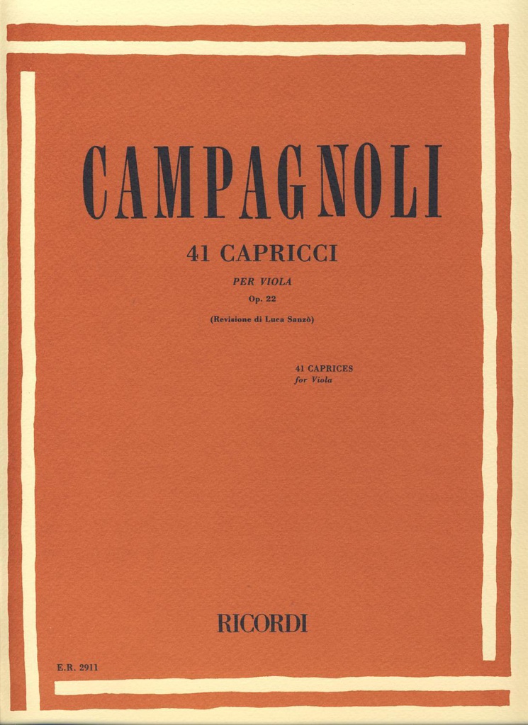 41 Caprichos Op 22 Viola - Campagnoli - Ricordi