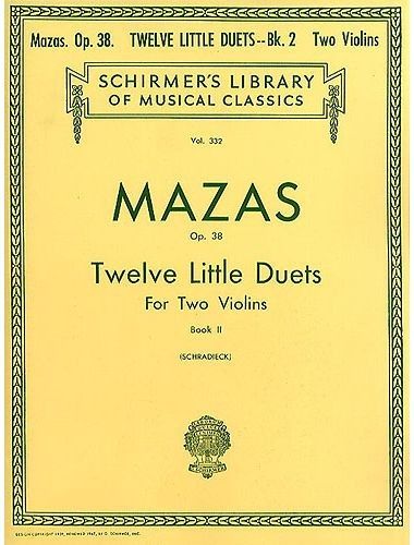 12 Pequeños Duos Op.38 Vol.2 Para Dos Violines (Rev. Schradieck) - Mazas - Ed. Schirmer