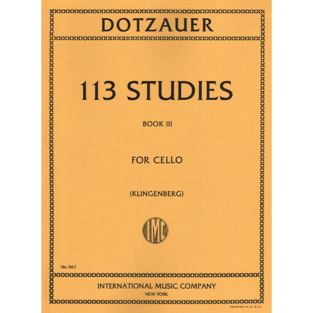 113 Estudios Vol.3 Cello (Rev. Klingenberg) - Dotzauer - Ed. International Music Company