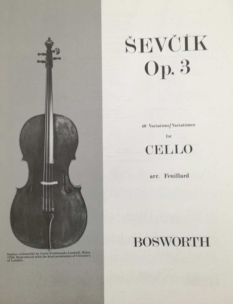 40 Variaciones Op.3 Cello (Rev. Feuillard) - Sevcik - Ed. Bosworth