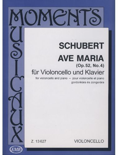 Ave Maria Op.52 Nº4 Cello Y Piano - Schubert - Ed. Editio Musica Budapest