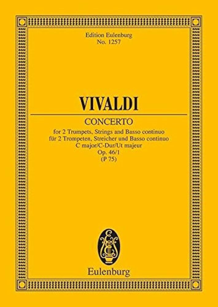 Concierto Do Mayor Op.46/1 2 Trompetas, Cuerdas y Bajo Continuo (Partitura de Estudio) - Vivaldi - Ed. Eulenburg