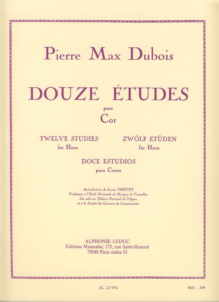 12 Estudios Trompa - Dubois - Ed. Aphonse Leduc