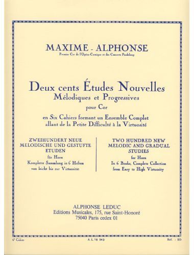 200 Nuevos Estudios Vol.6 Trompa - Maxime Alphonse - Ed. Alphonse Leduc