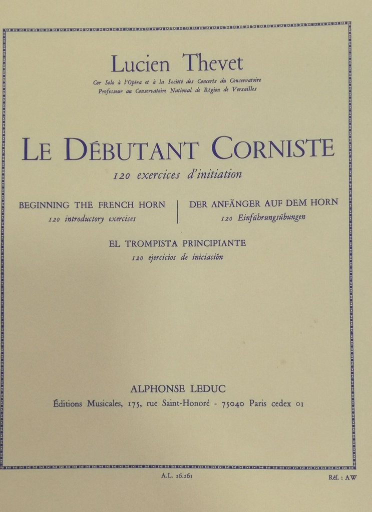 El Trompista Principiante - Thevet - Ed. Alphonse Leduc