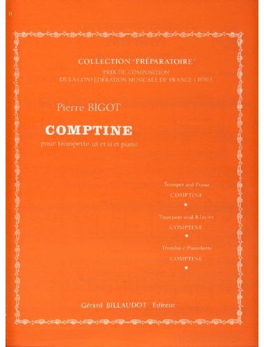 Comptine Trompeta Y Piano - Bigot - Ed. Billaudot