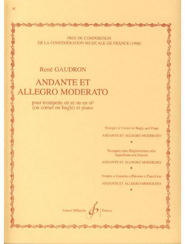 Andante Et Allegro Moderato Trompeta Y Piano - Gaudron - Ed Billaudot