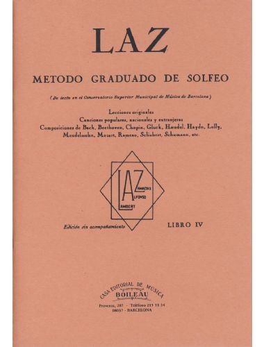 Metodo Graduado De Solfeo Vol.4 - Laz - Ed. Boileau