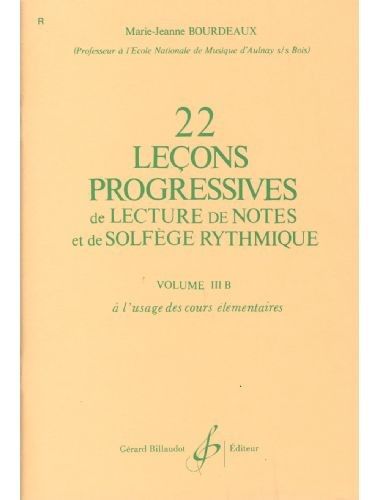 22 Lecciones Progresivas Vol.3b - Bourdeaux - Ed. Billaudot