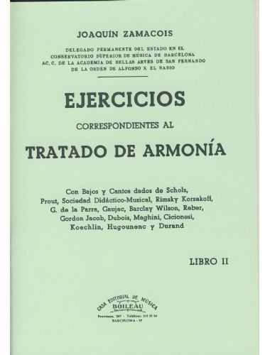 Ejercicios Tratado Armonia Vol.2 - Zamacois - Ed. Boileau