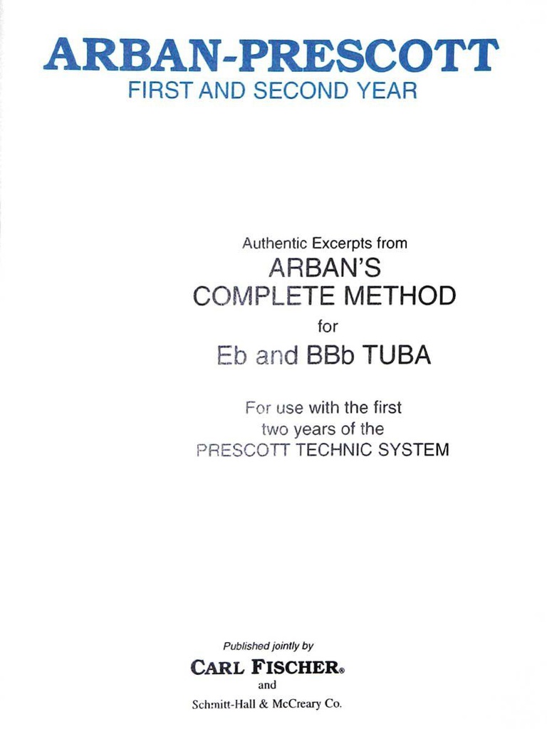 Extractos Autenticos Del Metodo Completo Arban Tuba Mib Y Bbb - Arban - Ed. Carl Fischer