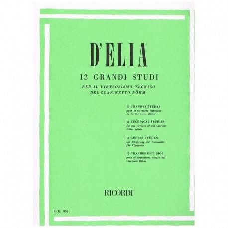 12 Grandes Estudios Clarinete - D'elia - Ed. Ricordi