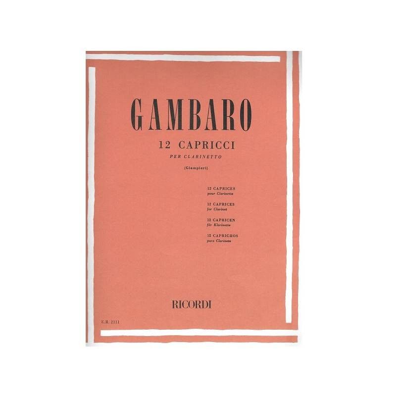 12 Caprichos Clarinete (Rev. Giampieri) - Gambaro - Ed. Ricordi