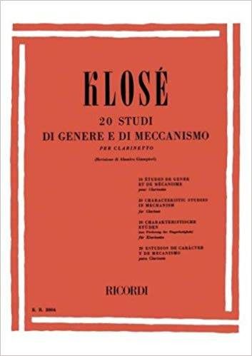 20 Estudios De Caracter Y Mecanismo Clarinete - Klose - Ed. Ricordi