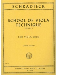 [2314211901] Escuela Tecnica De Viola Vol.1 (Rev. Pagels) - Schradieck - Ed. International Music Company