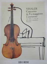 [2314211761] Concierto Fa Mayor Op.8 Nº3 El Otoño Violin Y Piano (Rev. Soresina) - Vivaldi - Ed. Ricordi