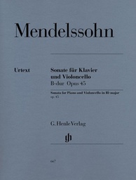 [2314211691] Sonata Sib Mayor Op.45 Cello Y Piano - Mendelssohn - Ed. Henle Verlag
