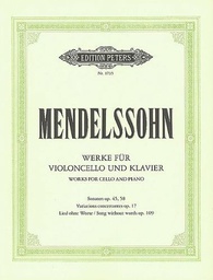 [2314211693] Obra Completa Op.45, 58, 17, 109 Cello Y Piano - Mendelssohn - Ed. Peters